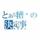 とある糟糕の決定事（水名紳士）