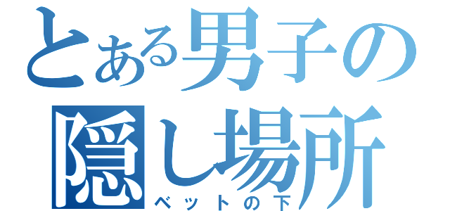 とある男子の隠し場所（ベットの下）