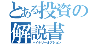 とある投資の解説書（バイナリーオプション）