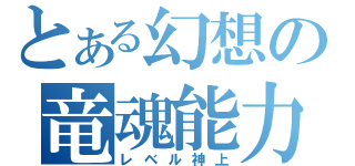 とある幻想の竜魂能力（レベル神上）