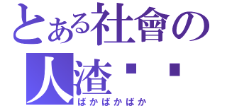 とある社會の人渣垃圾（ばかばかばか）