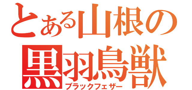 とある山根の黒羽鳥獣（ブラックフェザー）