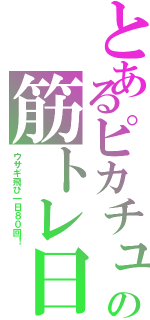 とあるピカチュウの筋トレ日記（ウサギ飛び一日８０回！）