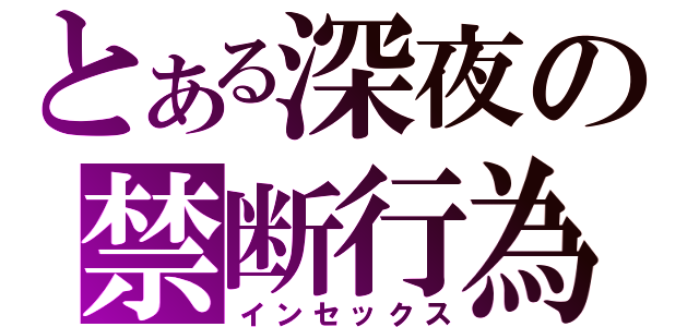 とある深夜の禁断行為（インセックス）