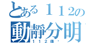 とある１１２の動靜分明（１１２傳說）