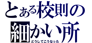 とある校則の細かい所（どうしてこうなった）