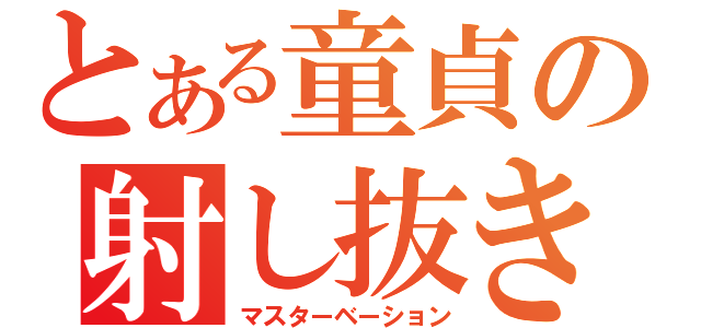 とある童貞の射し抜き（マスターベーション）