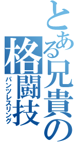 とある兄貴の格闘技（パンツレスリング）