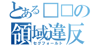 とある□□の領域違反（セグフォールト）