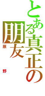 とある真正の朋友Ⅱ（原野）