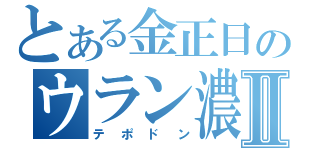 とある金正日のウラン濃縮Ⅱ（テポドン）