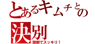 とあるキムチとの決別（除鮮でスッキリ！）