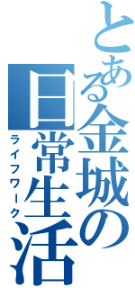 とある金城の日常生活（ライフワーク）