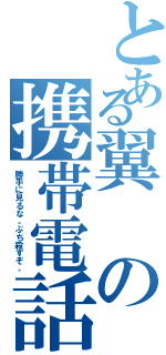 とある翼の携帯電話（勝手に見るな。ぶち殺すぞ。）