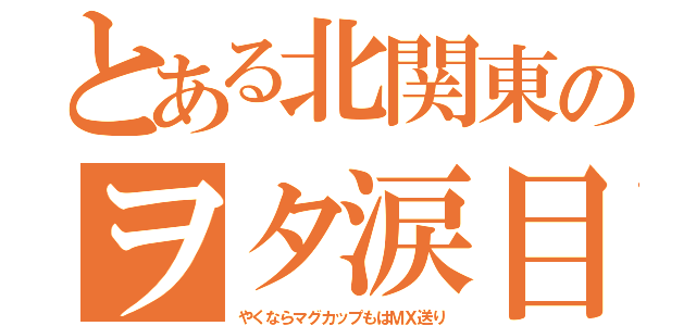 とある北関東のヲタ涙目（やくならマグカップもはＭＸ送り）