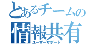 とあるチームの情報共有（ユーザーサポート）