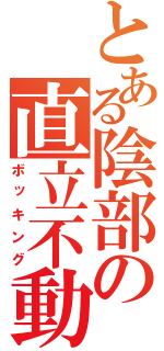 とある陰部の直立不動（ボッキング）