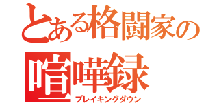 とある格闘家の喧嘩録（ブレイキングダウン）