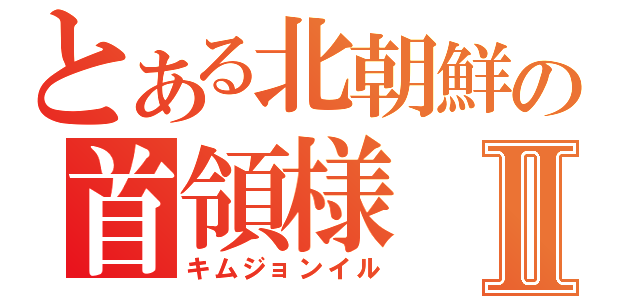 とある北朝鮮の首領様Ⅱ（キムジョンイル）