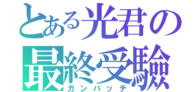 とある光君の最終受驗（ガンバッテ）