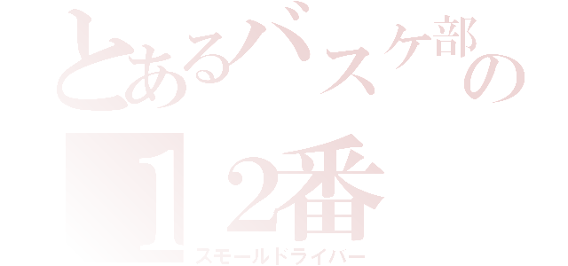 とあるバスケ部の１２番（スモールドライバー）