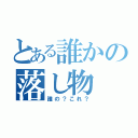 とある誰かの落し物（誰の？これ？）