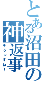 とある沼田の神返事（そうっすね！）