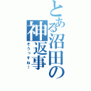 とある沼田の神返事（そうっすね！）