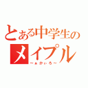 とある中学生のメイプル日記（～ぁかぃろ～）