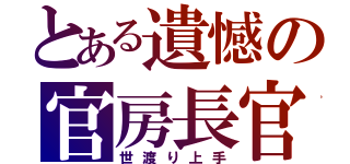 とある遺憾の官房長官（世渡り上手）