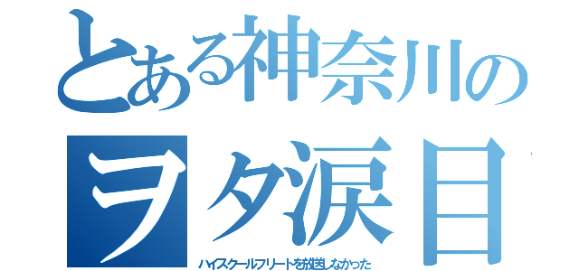 とある神奈川のヲタ涙目（ハイスクールフリートを放送しなかった）