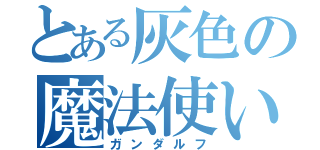 とある灰色の魔法使い（ガンダルフ）