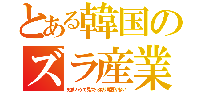 とある韓国のズラ産業（短脚ハゲで見栄っ張り需要が多い）