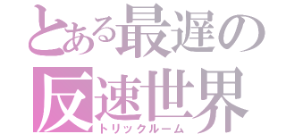 とある最遅の反速世界（トリックルーム）