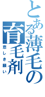 とある薄毛の育毛剤（悲しき願い）