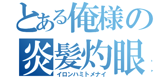 とある俺様の炎髪灼眼（イロンハミトメナイ）