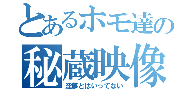 とあるホモ達の秘蔵映像（淫夢とはいってない）