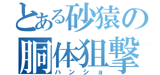 とある砂猿の胴体狙撃（ハンショ）