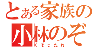 とある家族の小林のぞみ（くそったれ）