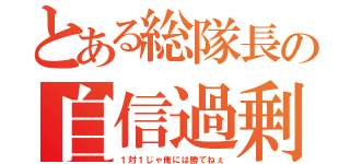 とある総隊長の自信過剰（１対１じゃ俺には勝てねぇ）