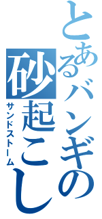 とあるバンギの砂起こし（サンドストーム）