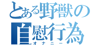 とある野獣の自慰行為（オナニー）