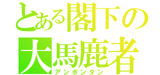 とある閣下の大馬鹿者（アンポンタン）