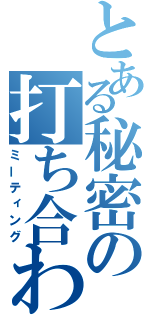 とある秘密の打ち合わせ（ミーティング）