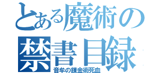 とある魔術の禁書目録（音牟の錬金術死血）