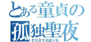 とある童貞の孤独聖夜（クリスマスぼっち）