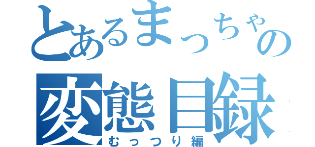 とあるまっちゃんの変態目録（むっつり編）