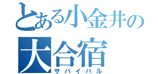 とある小金井の大合宿（サバイバル）