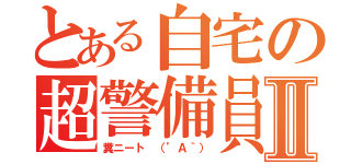 とある自宅の超警備員Ⅱ（糞ニート　（’Ａ｀））