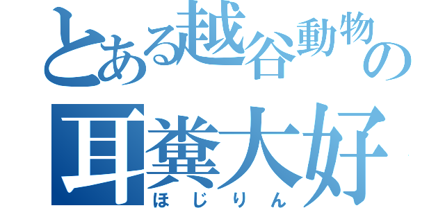 とある越谷動物園の耳糞大好きゴリラ（ほ　じ　り　ん）